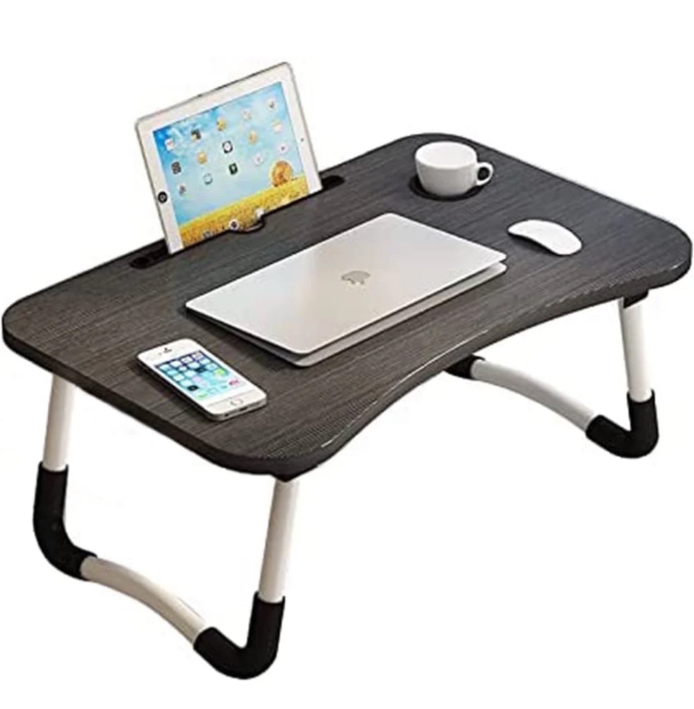 Mighty Rock Laptop Desk Foldable Tray Table Bed Stand Standing Table for Bed Sofa Couch Floor Black