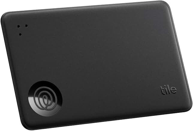 Tile by Life360 - Slim (2022) - 1 Pack Thin Bluetooth Tracker, Wallet Finder and Item Locator for Wallet - Black