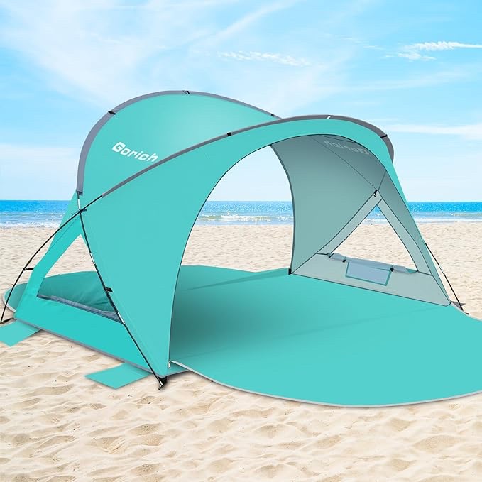 Gorich Beach Tent Sun Shelter with UPF50+ UV Protection for 3/4-5/6-7 Person, Lightweight & Portable