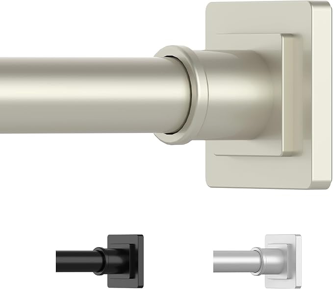 UIOSANRT Brushed Nickel Shower Curtain Rod 31-79 Inches Non-Slip Shower Rod Tension Mounted No Drill