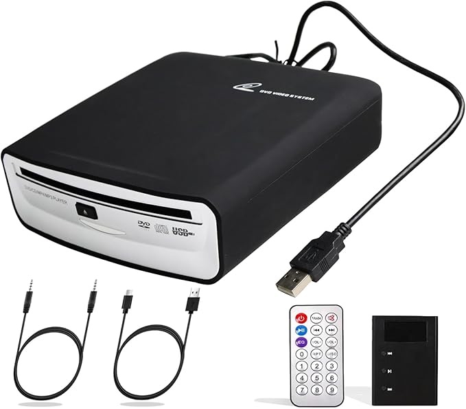 External Universal CD Player for Car - Lehwey Portable Car CD Players with AUX Cable & Remote Contro