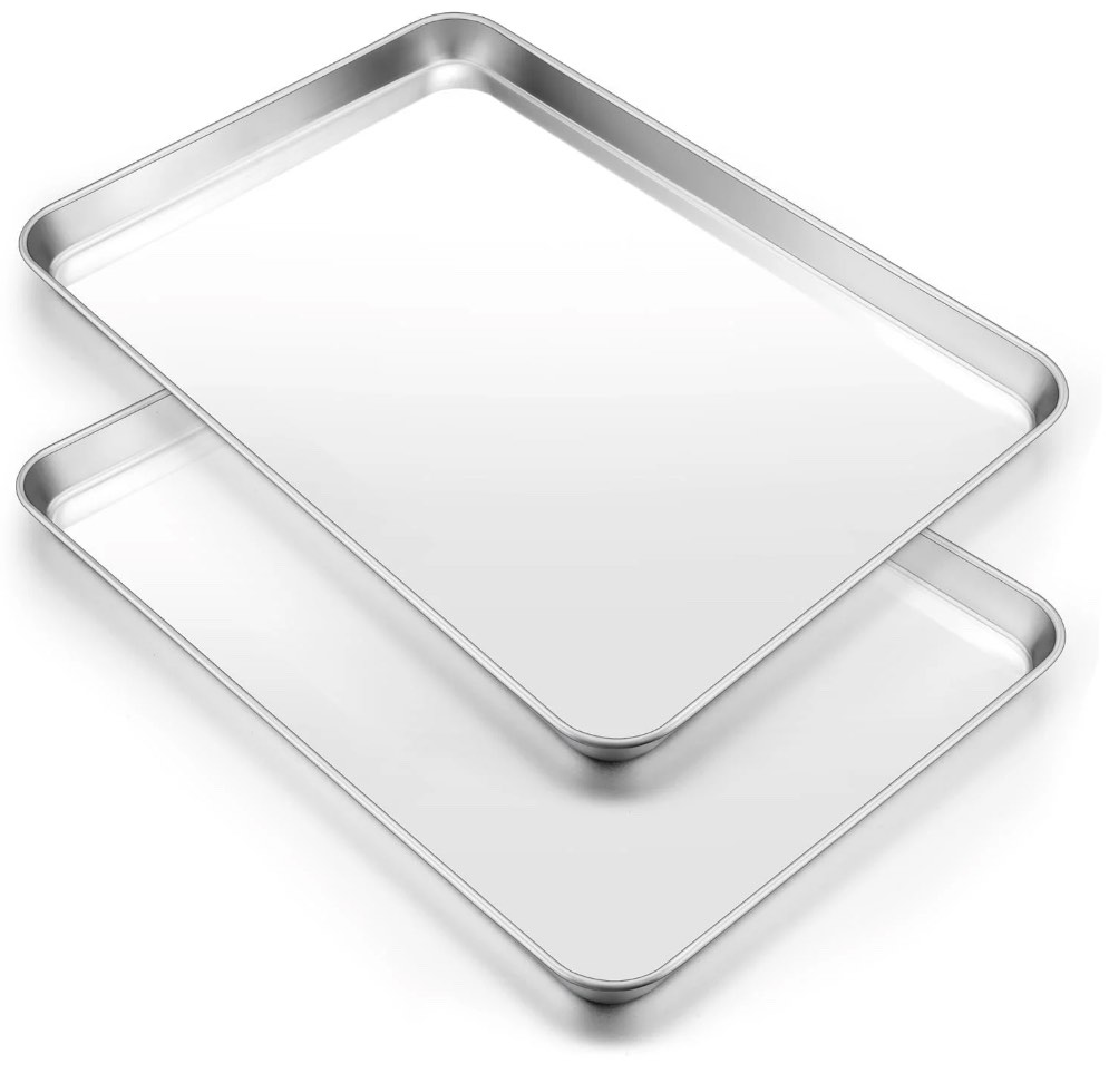Vesteel 20" x 14" x 1" Extra Large Baking Sheet Set of 2, Heavy Duty Stainless Steel Cookie Sheet Baking Pan for Oven, Non-Stick & Dishwasher Safe