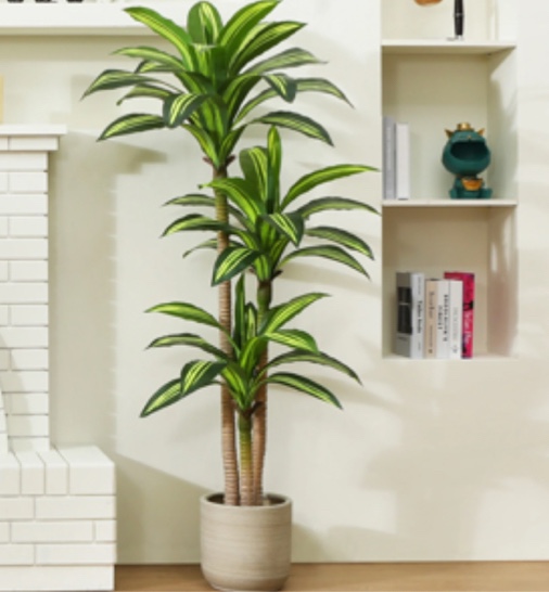 Artificial Plants, 5ft Fake Dracaena Tree in Black Plastic Pot, Faux Plants Indoor Outdoor Decor, Silk Plants for Home Decor Office Porch Patio Perfect Housewarming Gift