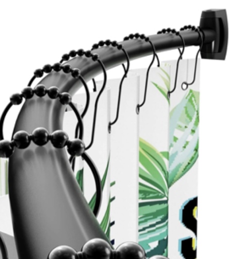 Curved Shower Curtain Rod 43" to 72" Adjustable, Aluminum Rustproof Expandable Round Shower Rod for Bathroom Bathtub Stall, Need to Drill, Black