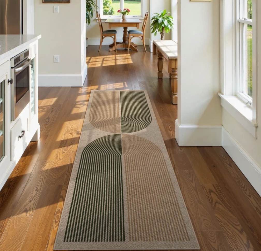 RUG ROBOT Modern Rainbow 2'6''x8' Hallway Runner Rug, Washable Easy Jute Indoor Rug for Entryway Kitchen, Non Slip Farmhouse Carpet for Bedroom Porch Deck, Rainbow 1