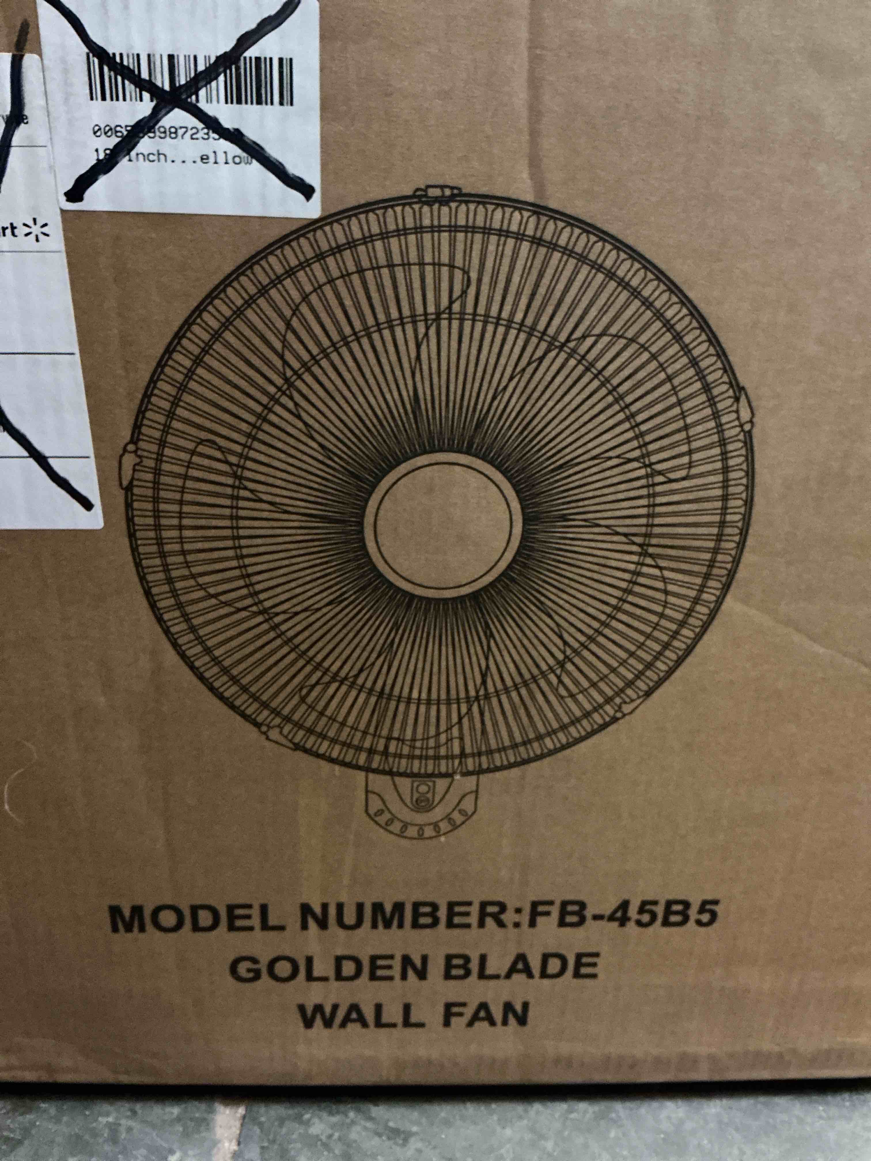 18 Inch wall Fan Household Commercial with 4 Blades 120 Degree Horizontal Oscillation Adjustable Tilt 3 Speed Bronze(Size 515X20X515MM)