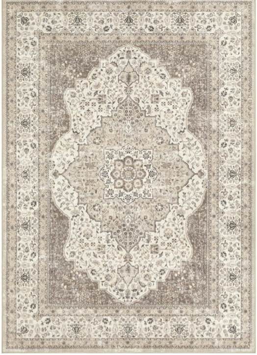 UERMEI 9'x12' Washable Area Rugs for Living Room, Vintage Floral Boho Printed Carpet, Non Slip Indoor Rug for Bedroom Home Decor Carpets - Brown