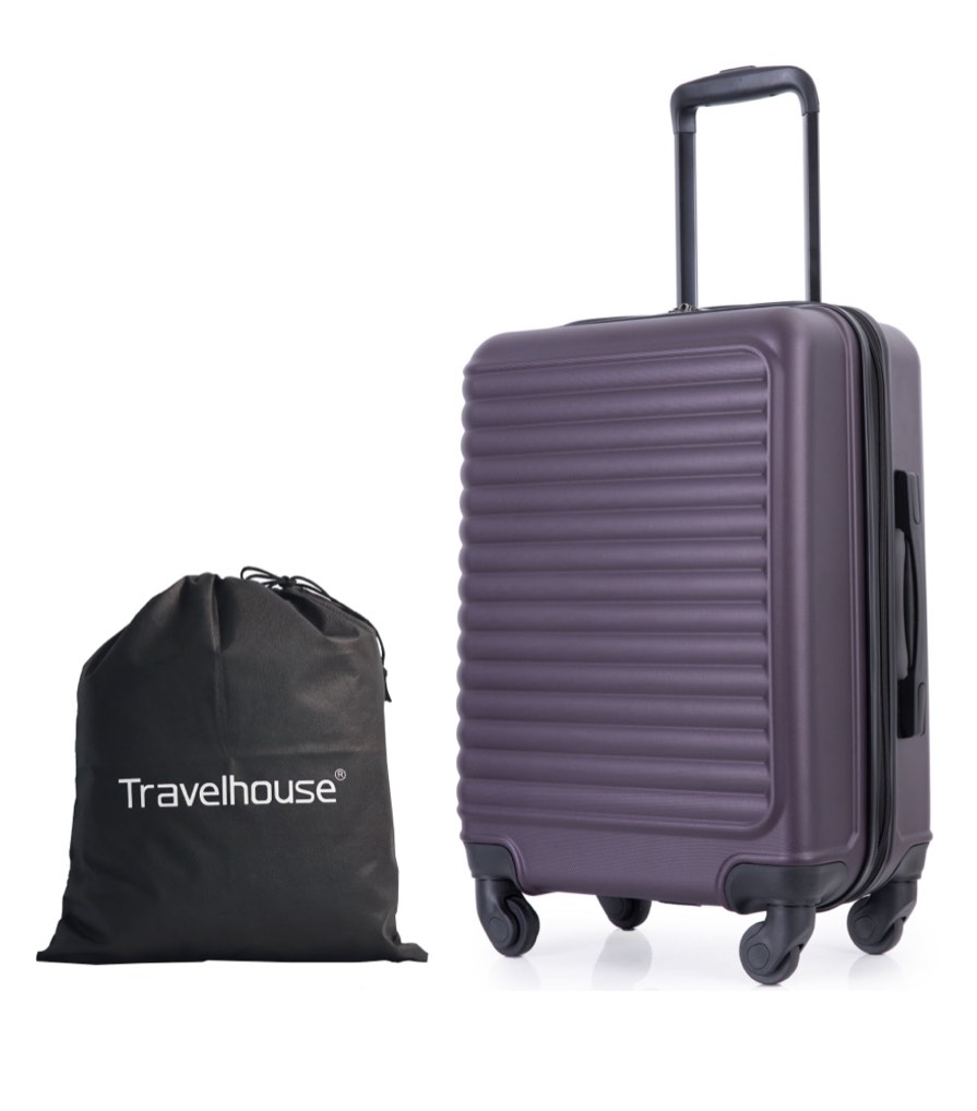 Travelhouse Hardshell Carry on Luggage 20" Lightweight Hardside Suitcase with Spinner Wheels.(Purple)