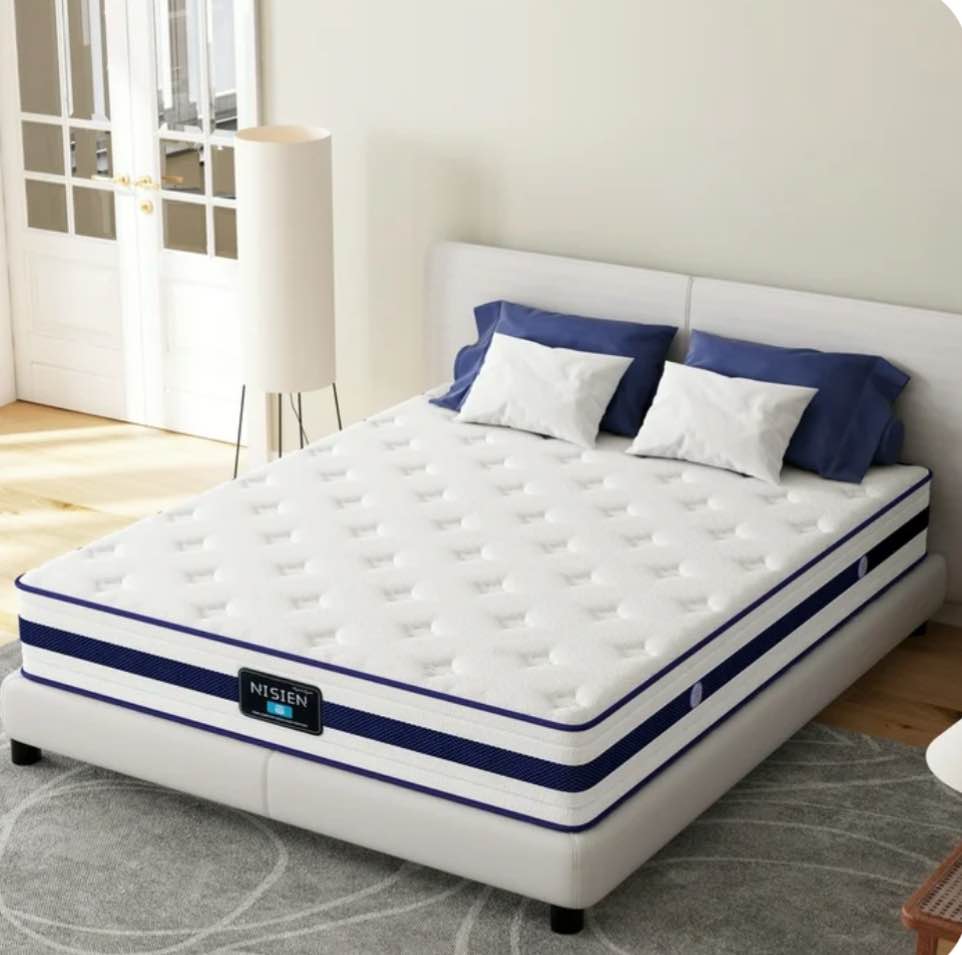 NISIEN Queen Mattress, 10 Inch Hybrid Memory Foam Mattress in a Box, Pressure Relief, CertiPUR-US