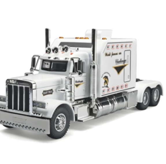 Anmyjuly 1/24 Diecast Cars Metal Semi Trucks and Trailer Toy, Tow Truck Model for Boys Ages 4-7, White