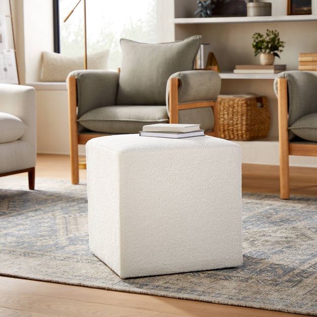 Lynwood Square Upholstered Cube Ottoman - Threshold™ designed with Studio McGee