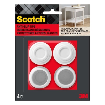 Scotch 4 -Pack 1-1/8 in White Rubber Chair leg tips