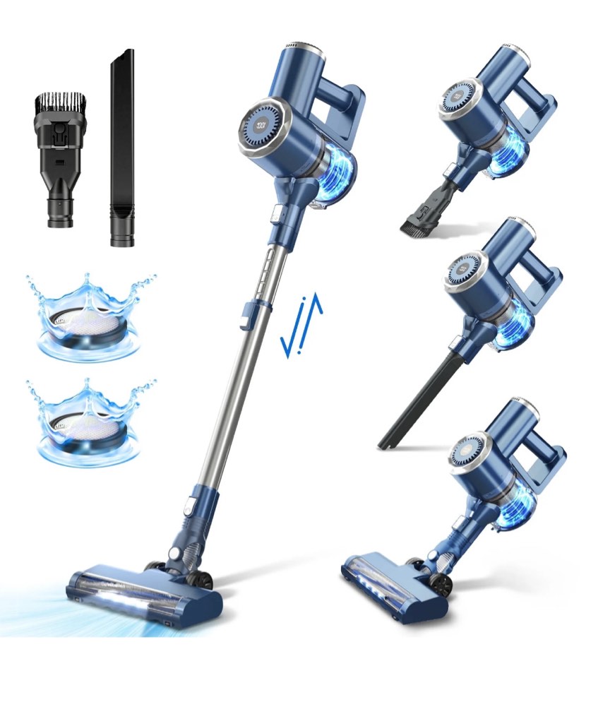 Prettycare Cordless Stick Vacuum Cleaner Lightweight Upright for Carpet Hard Floor Pet Hair W200 -    ((It needs to be cleaned )))