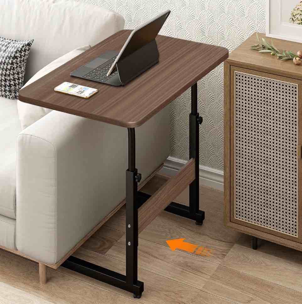 HadinEEon Adjustable Laptop Desk on Wheels, Bronze
