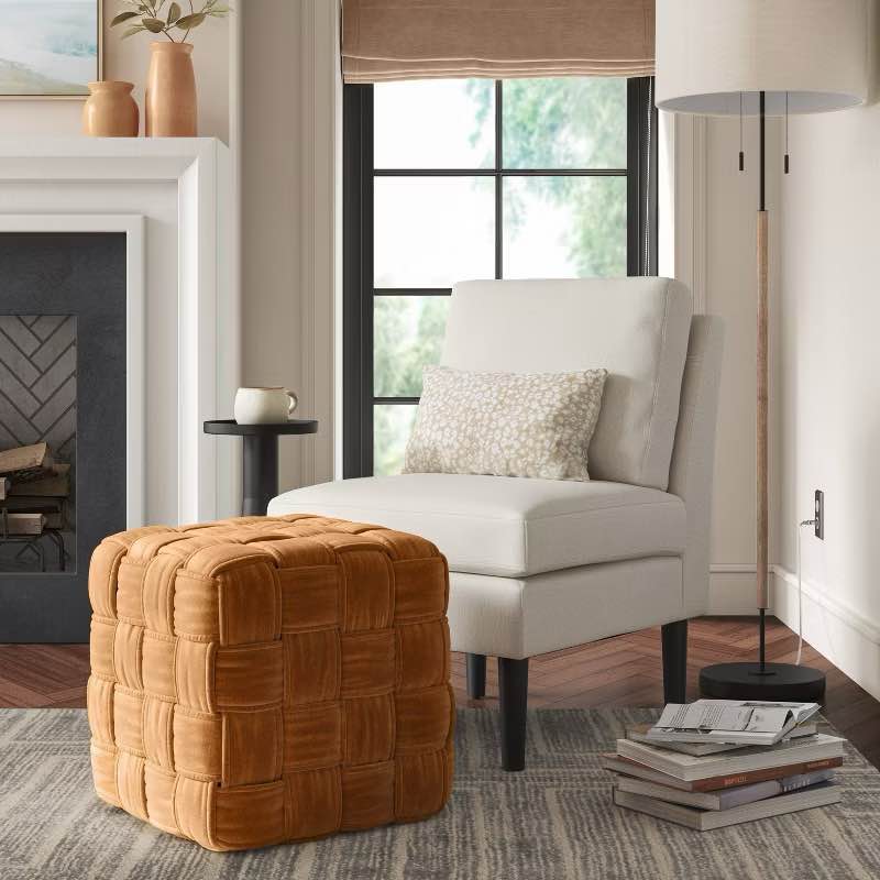 Square Woven Pouf Ottoman - Threshold