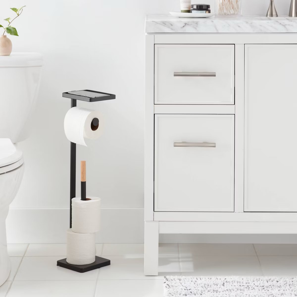 Functional Toilet Paper Holder Matte Black - Brightroom™