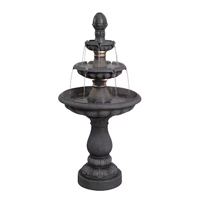 Style Selections 46.3-in H Resin Electric Powered Tiered Outdoor Fountain-incomplete