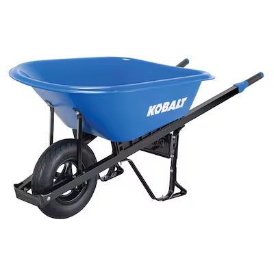 Kobalt 6-cu ft 1 Wheel High-density poly Push Wheelbarrow