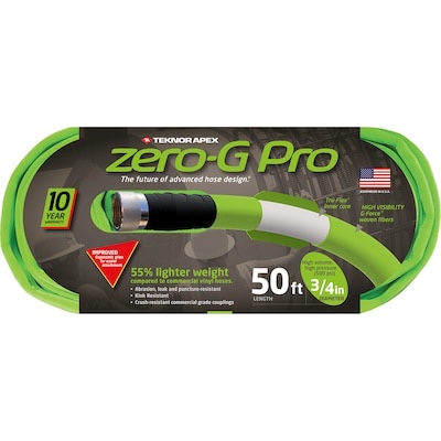 3 assorted hose including Zero-G Pro Teknor Apex 3/4-in x 50-ft Contractor -Duty Kink Free Woven Green Coiled Hose and 2 others