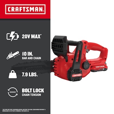 CRAFTSMAN V20 20-volt max 10-in Battery 2.0 Ah Chainsaw