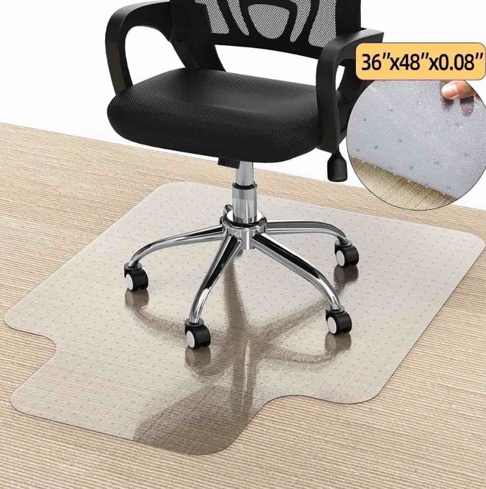 Office Chair Mat for Carpet, 36" x 48" Carpet Protector Mat, Sturdy Carpet Chair Mat with Studs for Office, Home and Gaming Floor