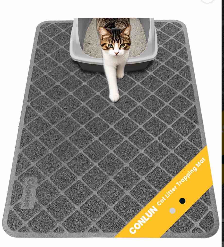 Conlun Cat Litter Mat  24  x 17  Premium Durable PVC  Non-Slip  Less Waste  Urine Waterproof