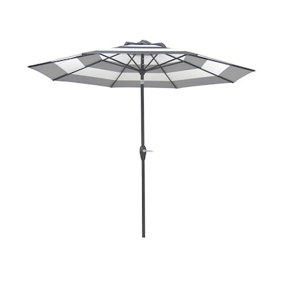 allen + roth 9-ft Aluminum Black Auto-tilt Market Patio Umbrella