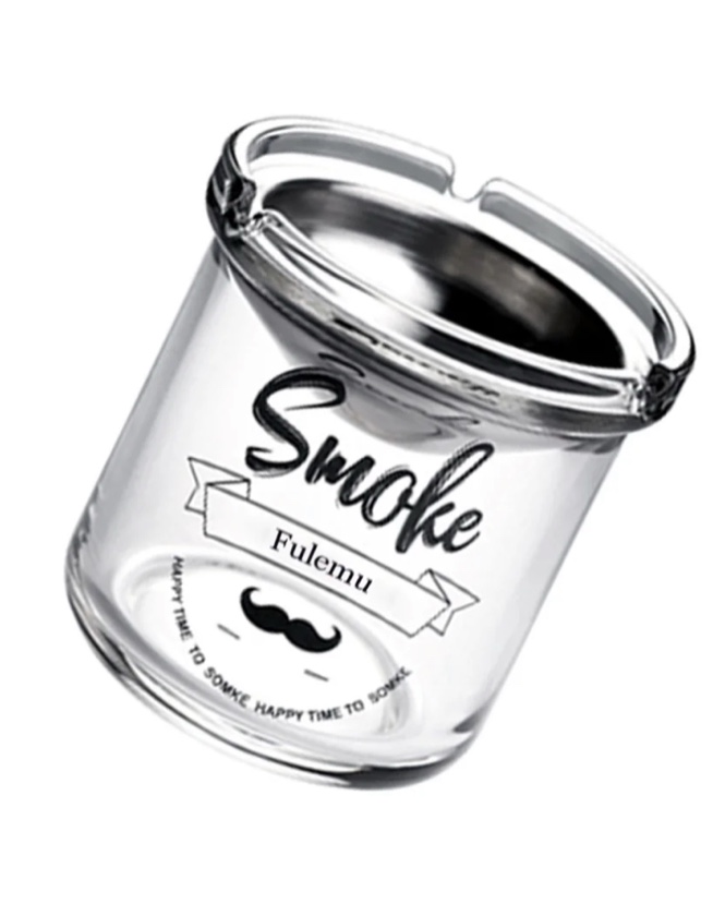 Fulemu Ashtrays, Glass Ashtrays for Outside Patio, Smokeless Ash Tray Outdoor/Indoor, Cigar Ashtray with Lid