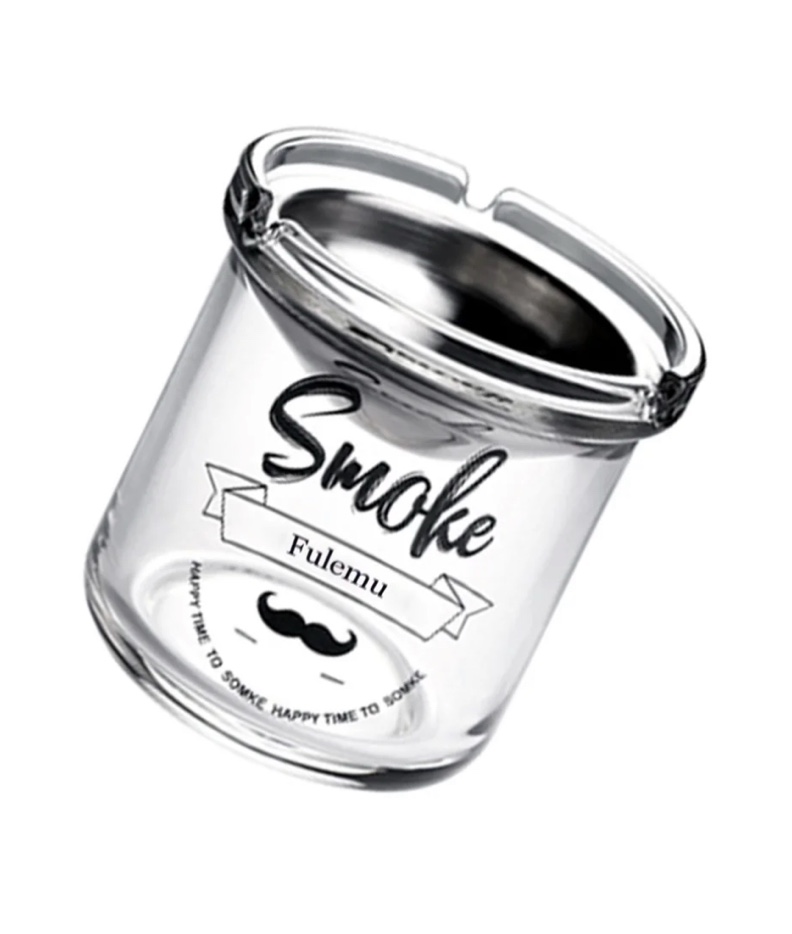 Fulemu Ashtrays, Glass Ashtrays for Outside Patio, Smokeless Ash Tray Outdoor/Indoor, Cigar Ashtray with Lid