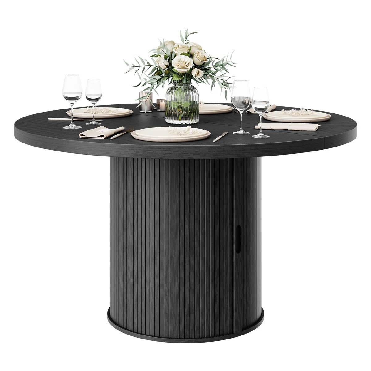 47" Round Dining Table With Stronge Drawer