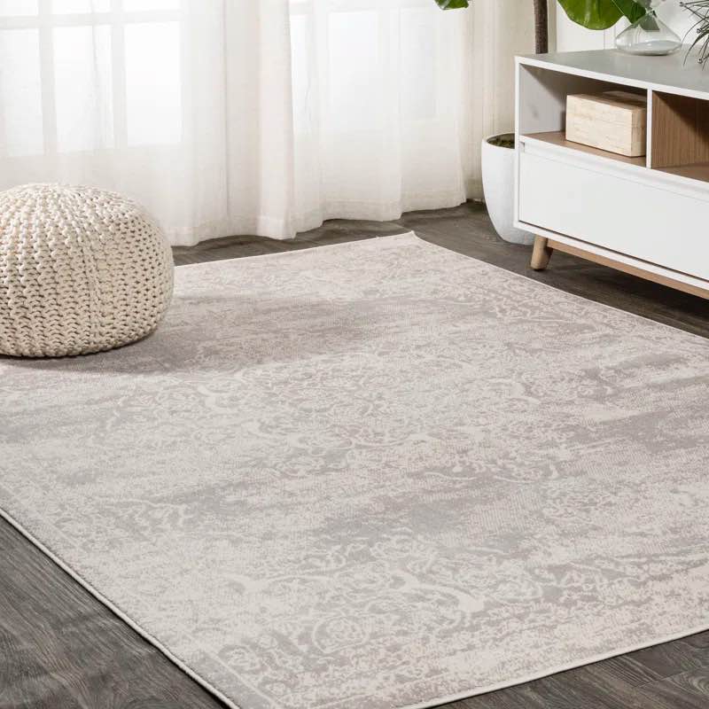 Pruden Ornate Medallion Modern Ivory Rug