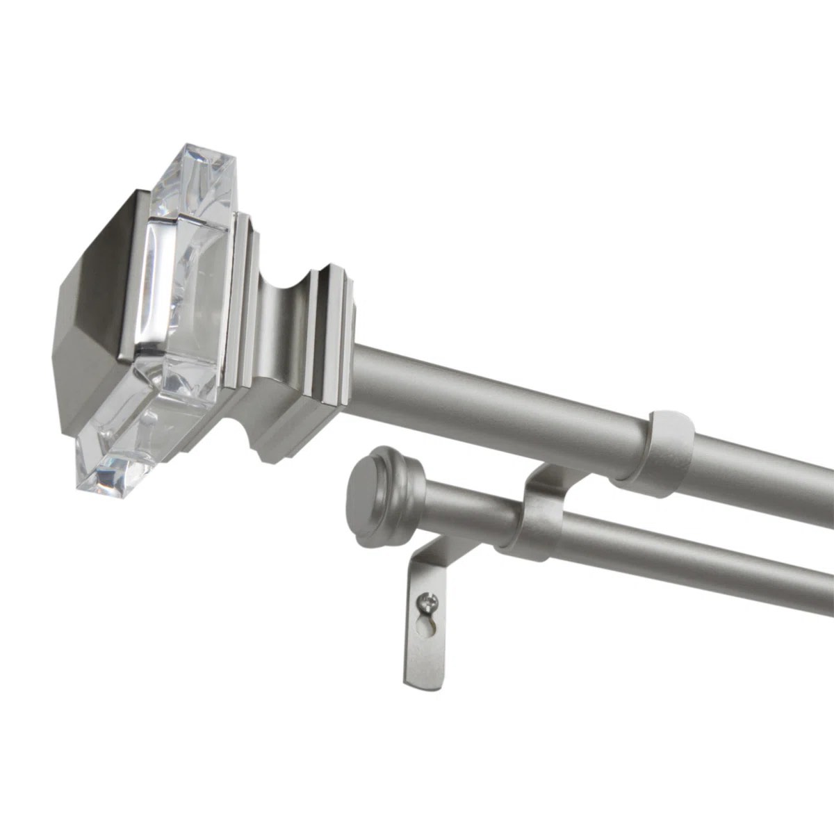 Sunnydale Exclusive Home Prism Double Curtain Rod and Finial Set, Adjustable Gold 