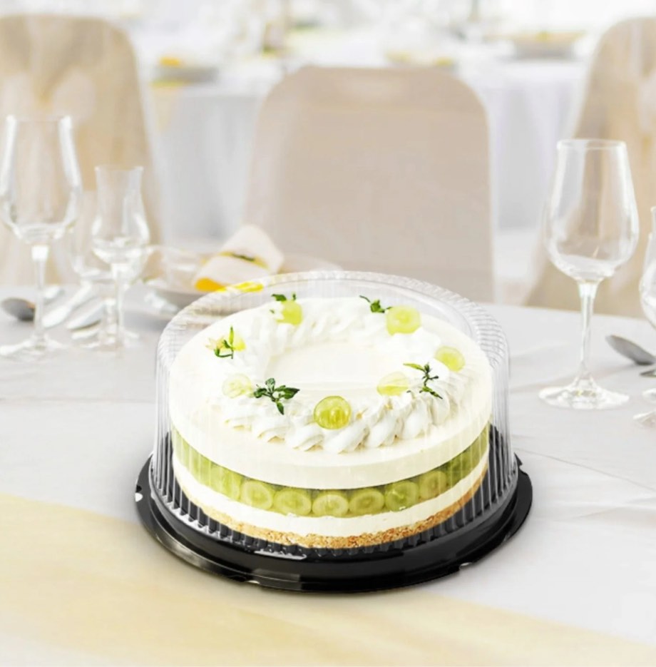 20 Pack 10-Inch Disposable Plastic Cake Container with Dome Lids Clear Plastic Cake Carrier Disposable Cake Holder for Transport  Displaying  Storing Cakes