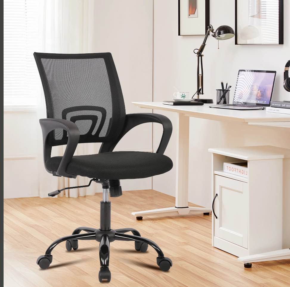 JONPONY Big and Tall Office Chair Ergonomic Office Chair with Lumbar Support, Adjustable height ,8 Hours Heavy Duty Design,Black