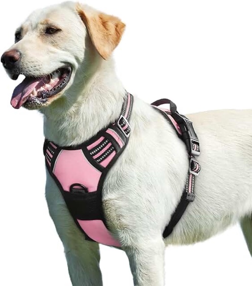 vibrant life  dog harness  mesh adjustable  reflective dog walking pet harness  pink  size large