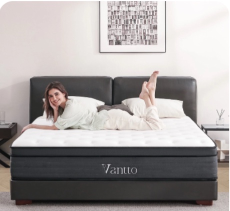 Vantto Full Size Mattress, 12 Inch Hybrid Memory Foam Mattress in a Box, Pressure Relief, CertiPUR-US
