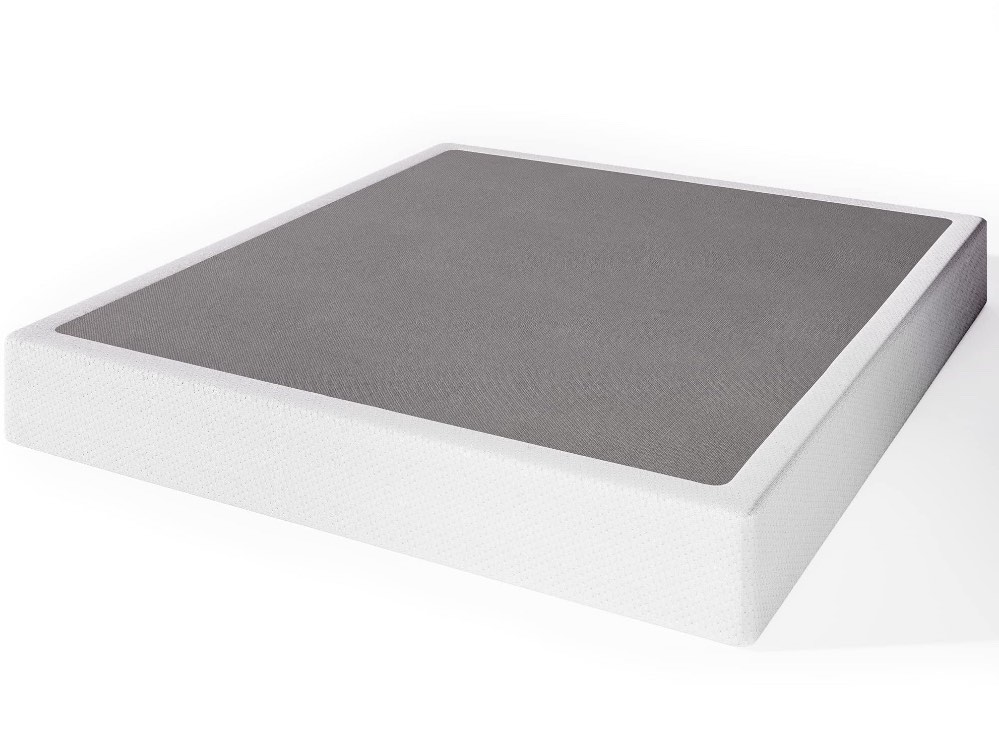 uliesc 9 inch queen metal box spring, sturdy mattress foundation, fabric cover included, easy assembly