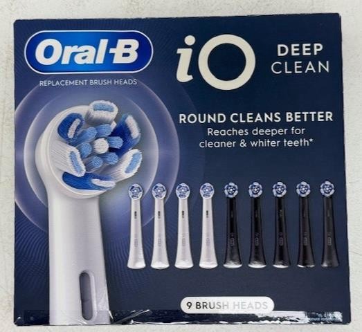 Oral B Replacement Brush Heads IO Deep Clean Round 9 Pack New Open Box