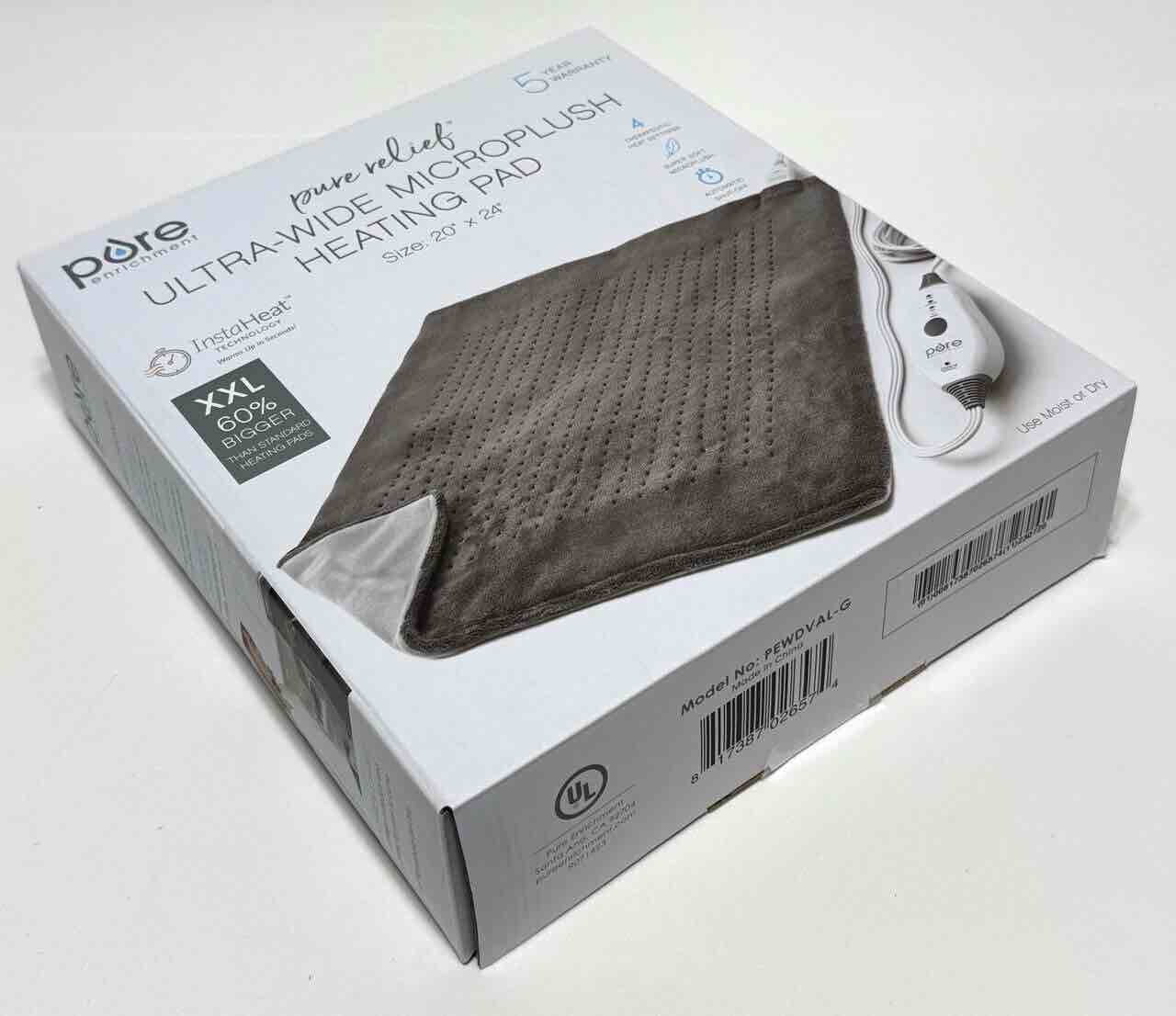 Pure Enrichment Pure Relief Ultra-Wide Microplush Heating Pad, XXL, 20"x24"