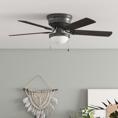 Harbor Breeze Armitage 52-in Flush Mount Bronze with Toffee/cocoa Blades Ceiling Fan With Light ( 5 -Blade ) 