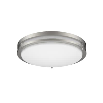 Project Source 1 -Light 14-in Satin Nickel Integrated LED Flush Mount Light
