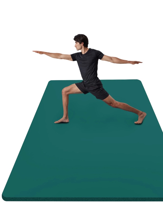 yr thick yoga mat 74 x35  extra large 1/2 inch foam pilates cardio fitness floor exercise pad jasper