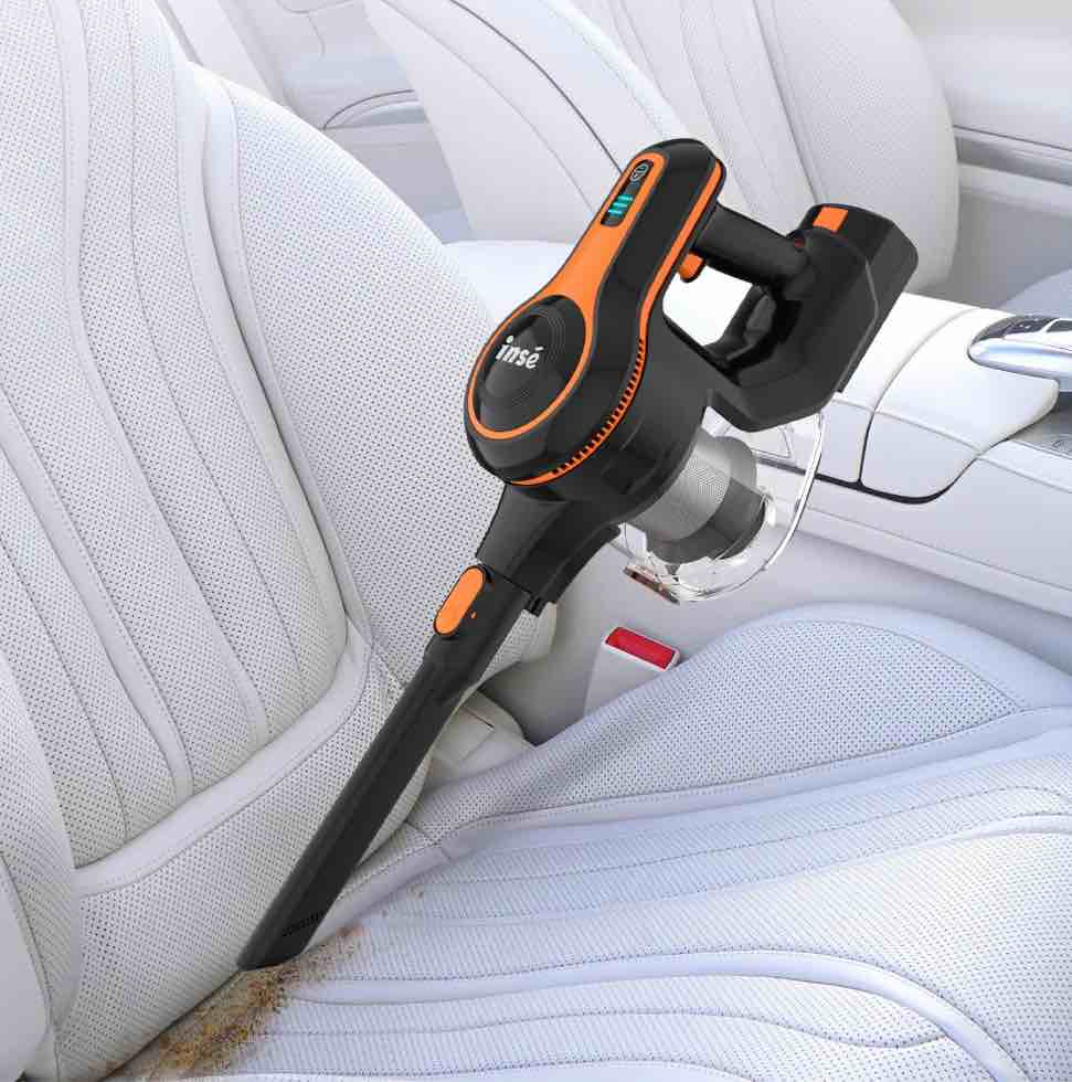 INSE Cordless Vacuum Cleaner  40kPa Rechargeable Stick Vacuum with 300W Brushless Motor for Carpet Hardwood Floor Pet Hair S620