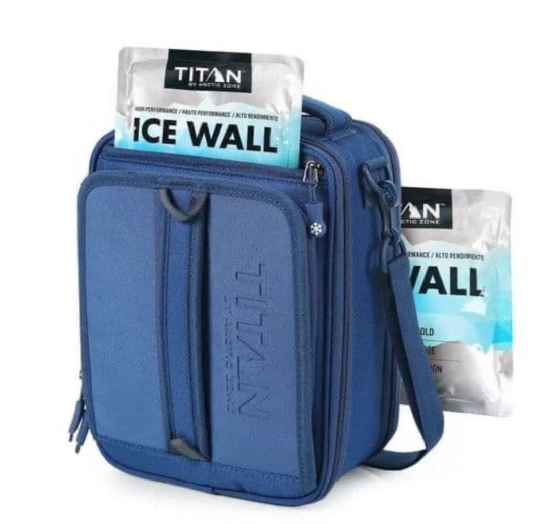Titan by Arctic Zone Expandable Lunch Box – Insulated, Crush-Resistant Cooler with 2 Ice Walls & Leak-Proof Lining – Meal Prep Bag with Strap & Container for Work & Travel | Black