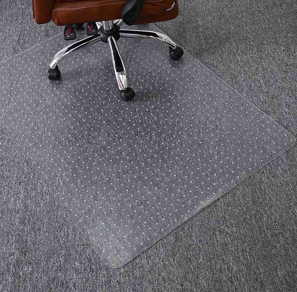 homieway office chair mat for carpet - computer desk chair mat for carpeted floors, easy glide rolling plastic floor mat for office chair on carpet for work, home, gaming with extended lip,36"x48"