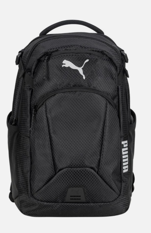 Puma Backpack Challenger 2 Black Pockets Reflective Compression Straps School