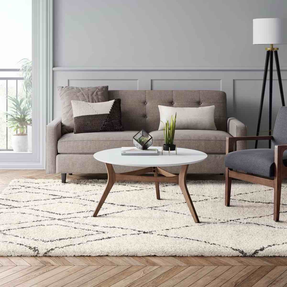 7x10 Diamond Patterned Shag Woven Rug - Threshold