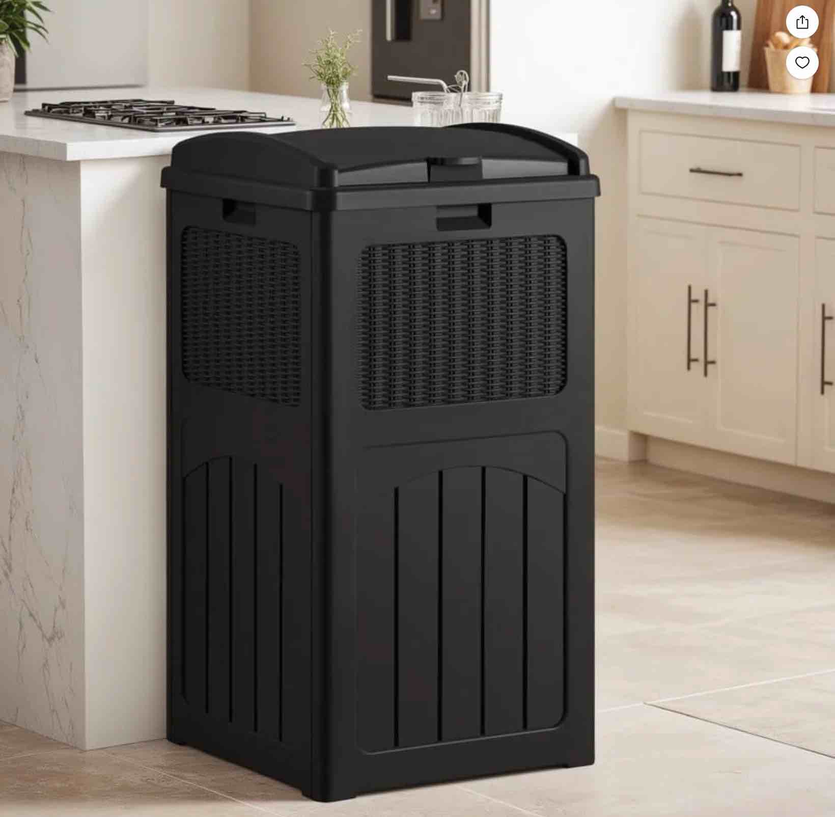 Homall Homes 36 Gallon Trash Can Plastic Kitchen Trash Can,Black