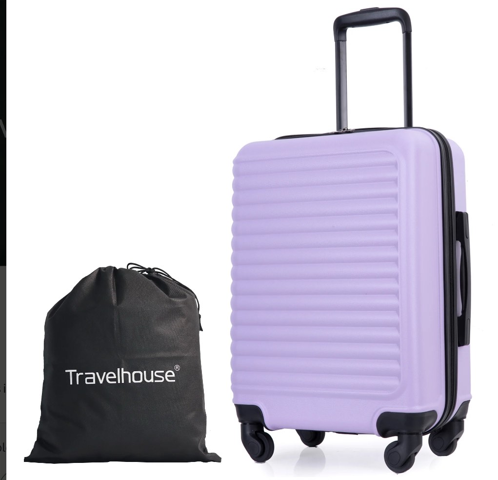 Travelhouse Hardshell Carry on Luggage 20" Lightweight Hardside Suitcase with Spinner Wheels.(Light Purple)