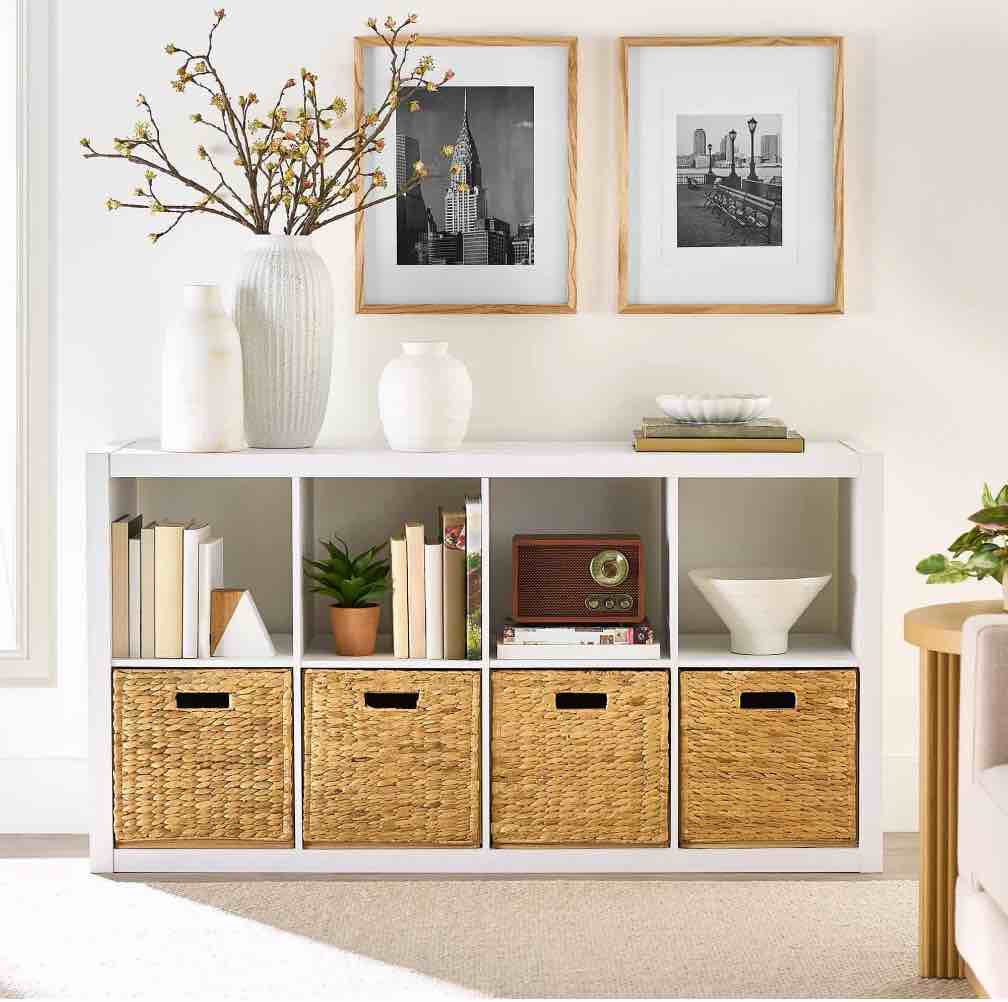 Better Homes & Gardens 8 Cube Storage Organizer, White Texture